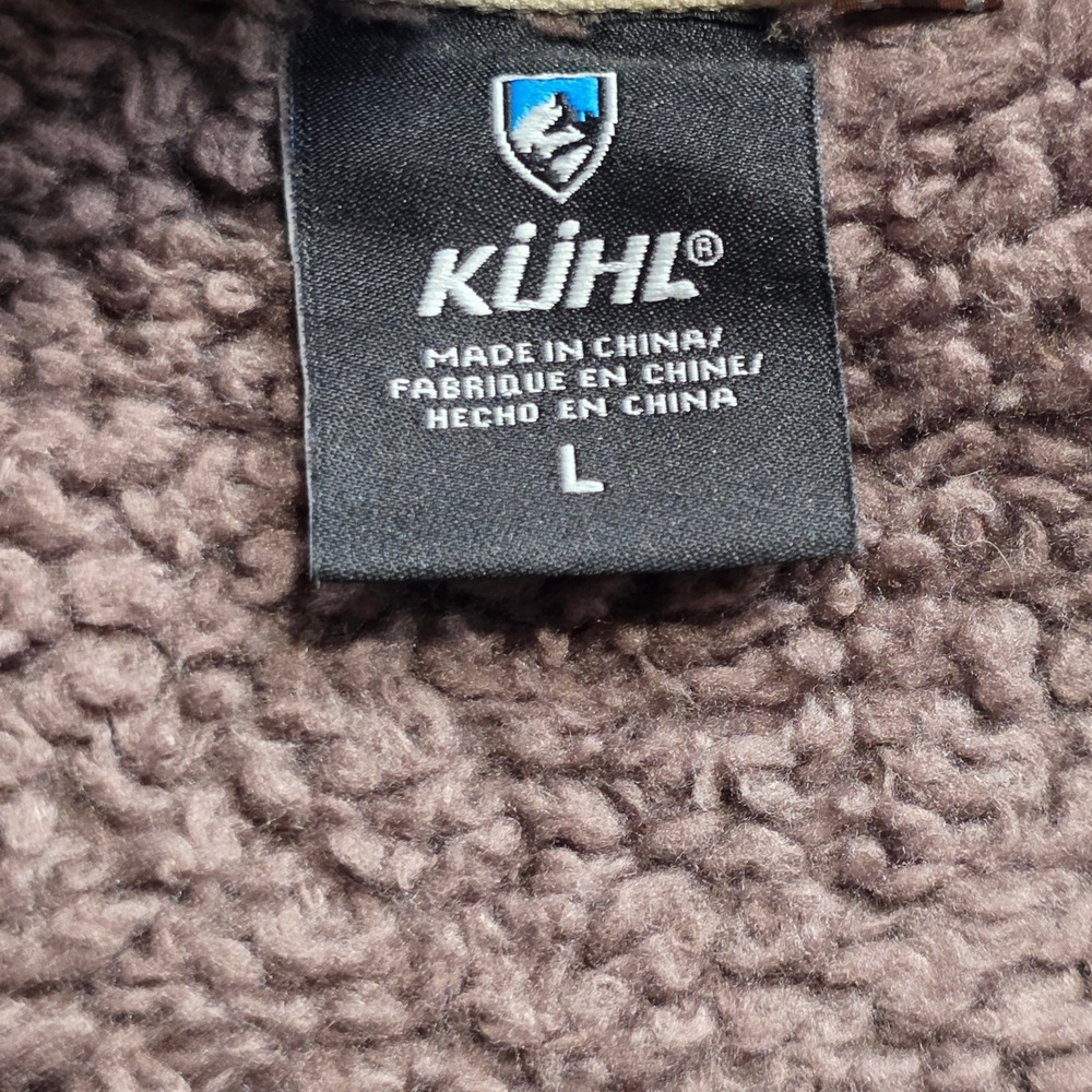 Kuhl Flight Fleece Jacket L Brown Womens Full Zip High Pile Hooded Soft Outdoor - Picture 9 of 13